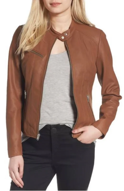 Koza Leathers Women's Real Lambskin Leather Bomber Jacket KW330