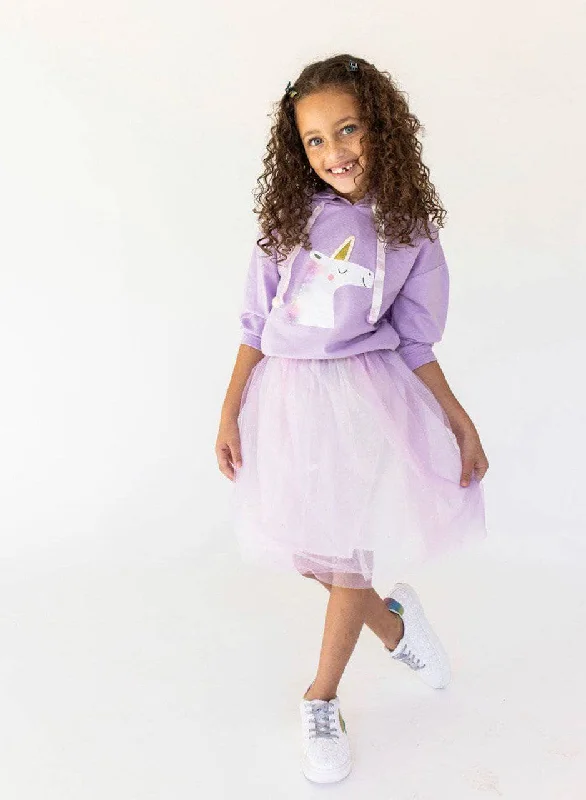 Design Perception Lavender Hoodie Unicorn Tutu Set