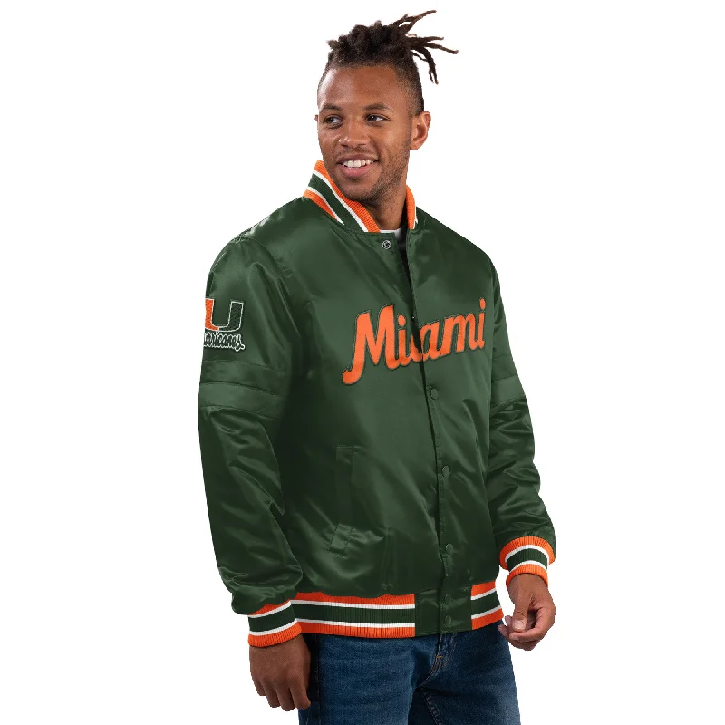 Miami Hurricanes Classic Vintage Starter Jacket- Green