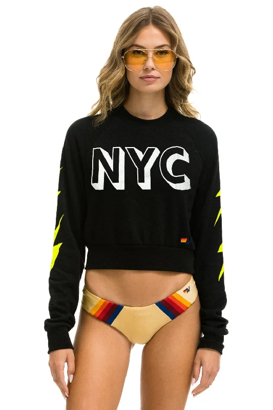 GOV BALL 2024 CROPPED CREW SWEATSHIRT - BLACK