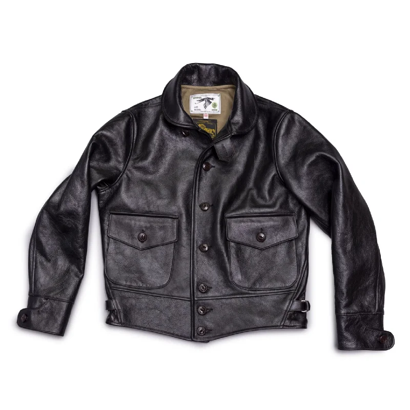 The Heron A-1 - Black Shinki Horsehide Pigment Finish