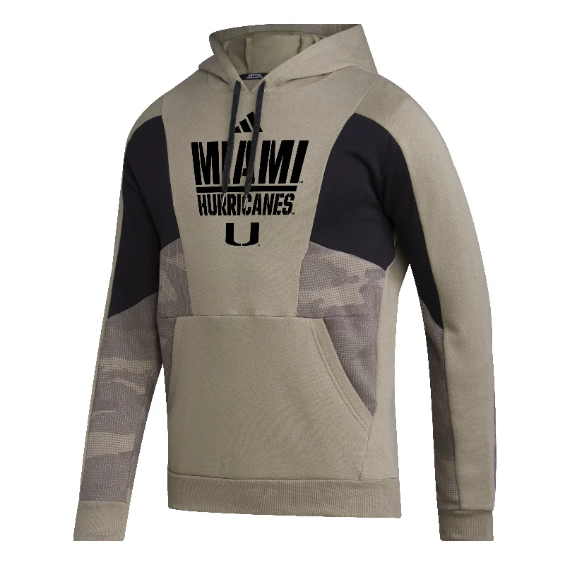 Miami Hurricanes adidas Military Appreciation Hoodie - Olive Green