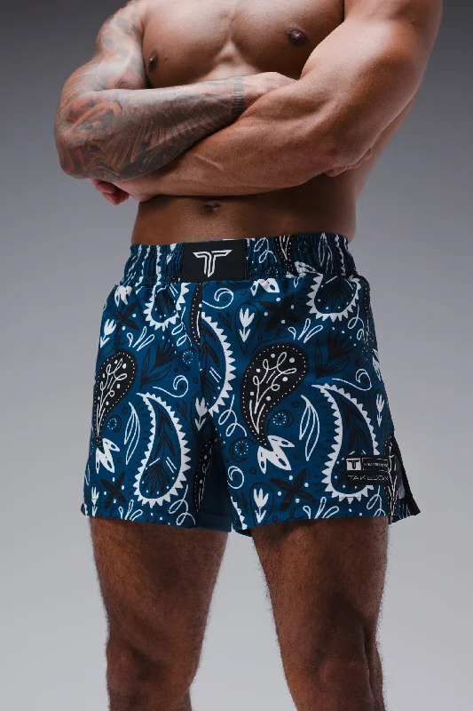 Bandana Fight Shorts (5"&7“ Inseam) - Blue