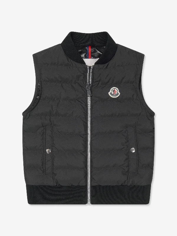 Classic Items Moncler Enfant Boys Down Padded Olu Gilet in Black