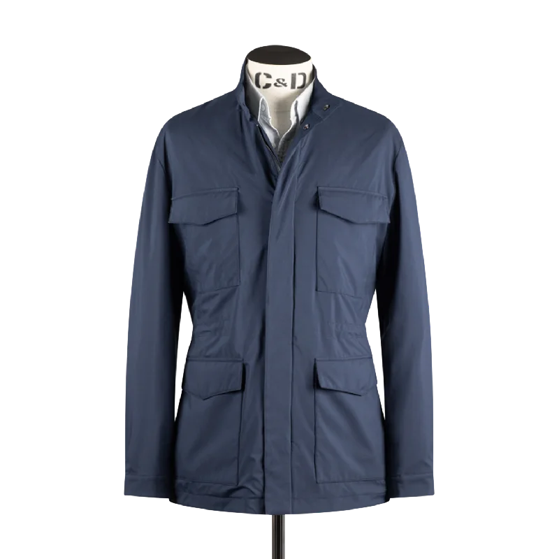 Easygoing Style Technical Field Jacket in Navy Blue