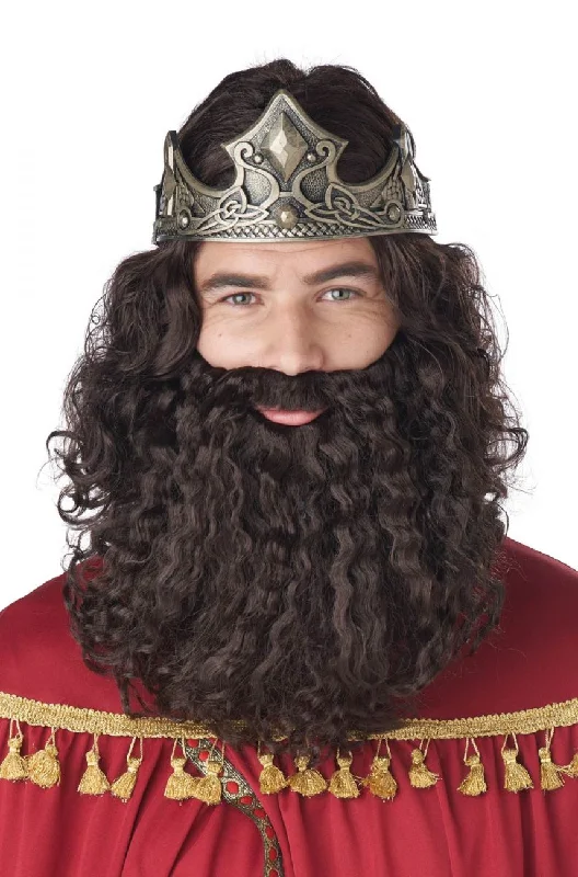 Biblical King Wig and Beard Set - Brown