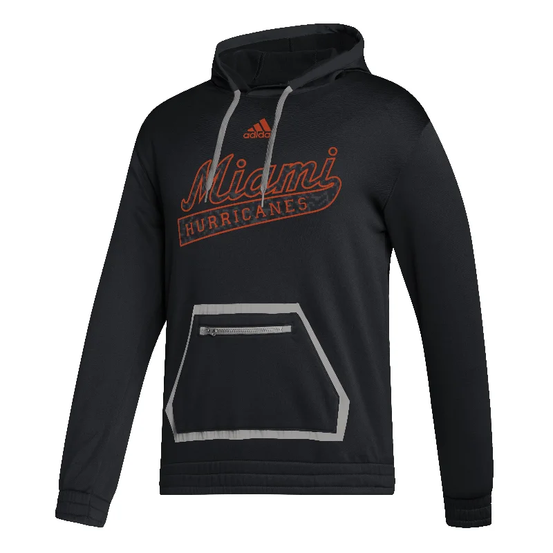 Miami Hurricanes adidas Miami Script Team Hoodie - Black