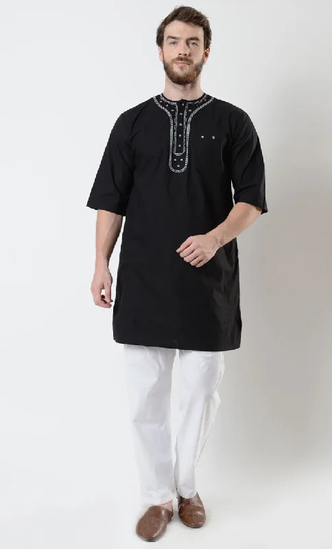 Men's Embroidered Short Sleeve Tunic