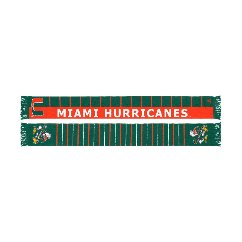 Miami Hurricanes adidas Two sided Scarf - Green