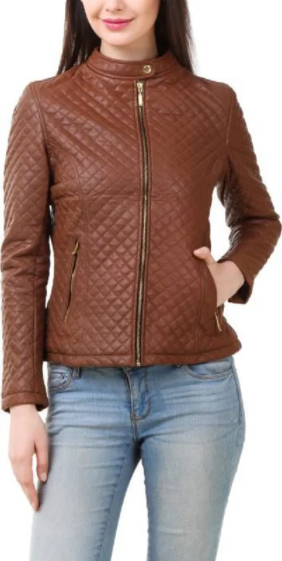 Koza Leathers Women's Real Lambskin Leather Bomber Jacket KW380