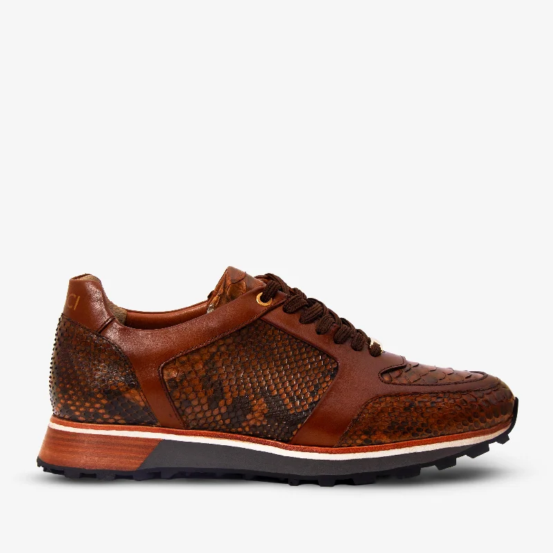 The Boss Pyth Snk Skin Tan Men Sneaker