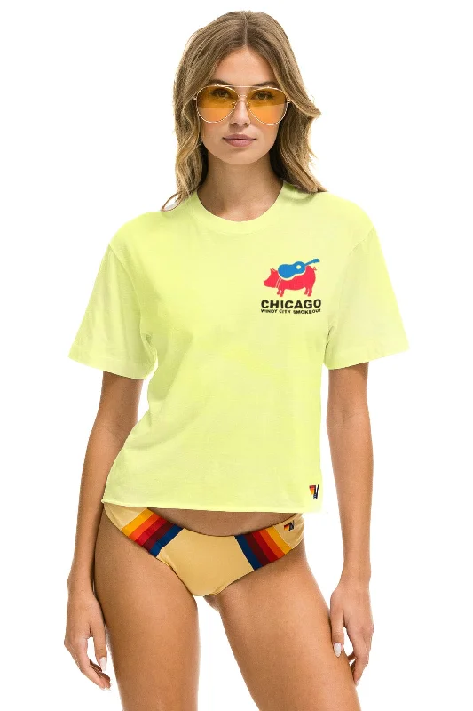 WINDY CITY SMOKEOUT 2024 BOYFRIEND TEE SHIRT - NEON YELLOW