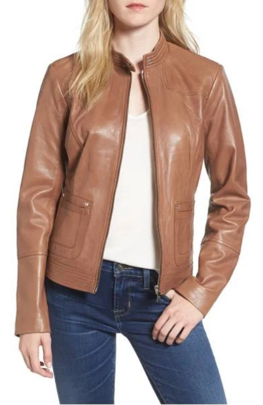 Koza Leathers Women's Real Lambskin Leather Bomber Jacket KW308