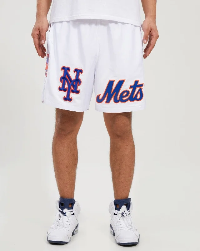 MLB NEW YORK METS LOCK UP TEAM LOGO MEN'S WOVEN SHORT (WHITE)