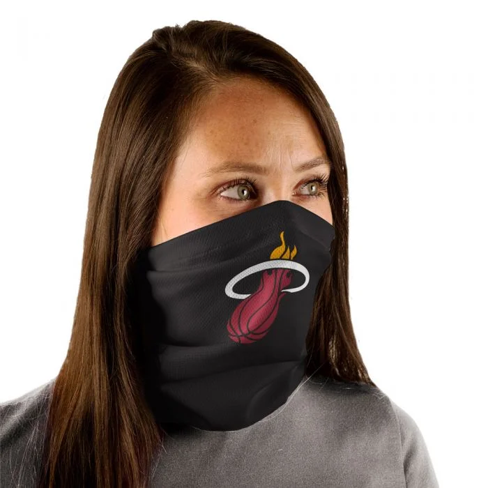 Miami Heat UPF 30 Fan Wrap Face Gaiter - Black/Red