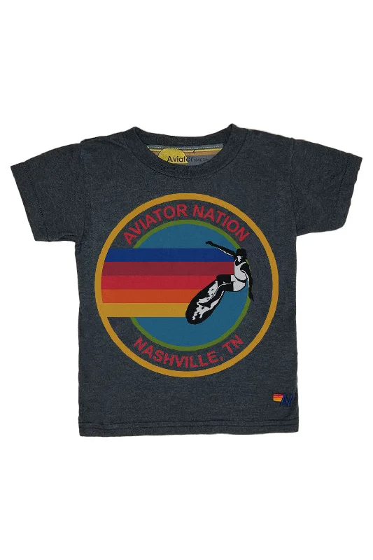 AVIATOR NATION NASHVILLE KIDS TEE - CHARCOAL