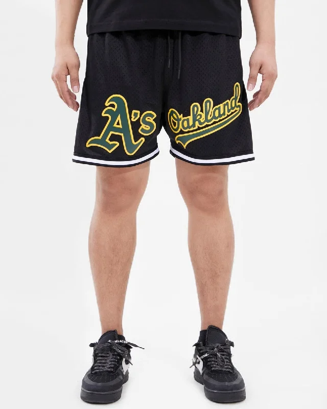 MLB OAKLAND ATHLETICS LOGO MEN'S MESH SHORT (BLACK)