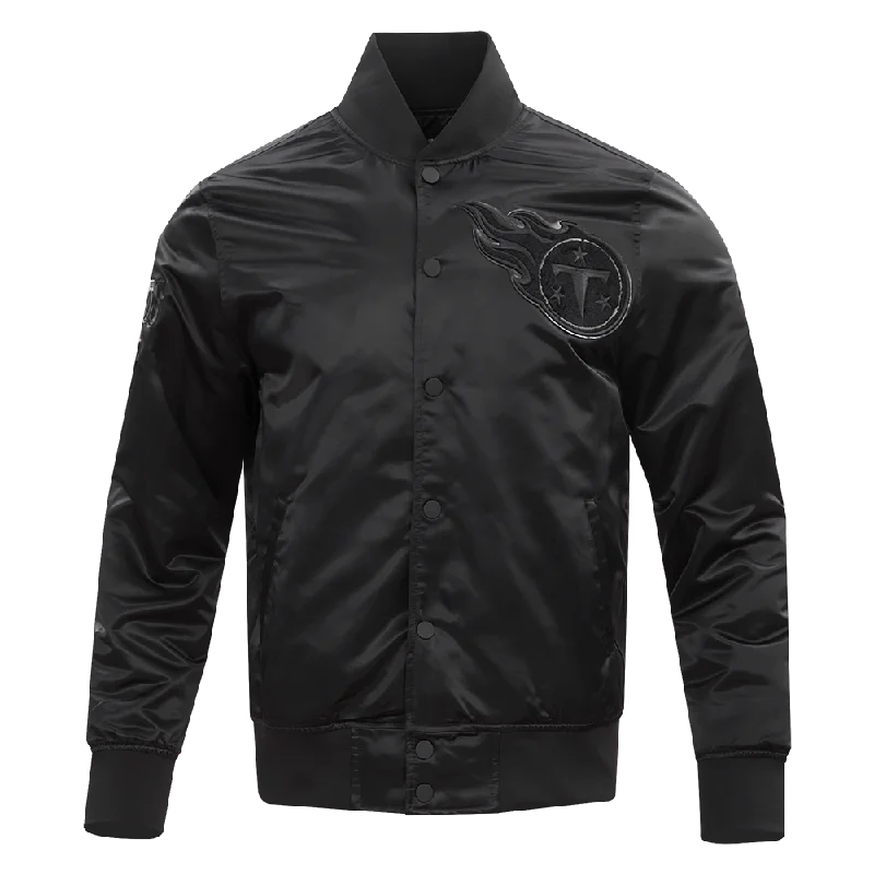 NFL TENNESSEE TITANS TRIPLE BLACK MEN'S SATIN JACKET (TRIPLE BLACK MEN'S)