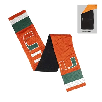 Miami Hurricanes Jersey Scarf with Zipper Pocket - Orange