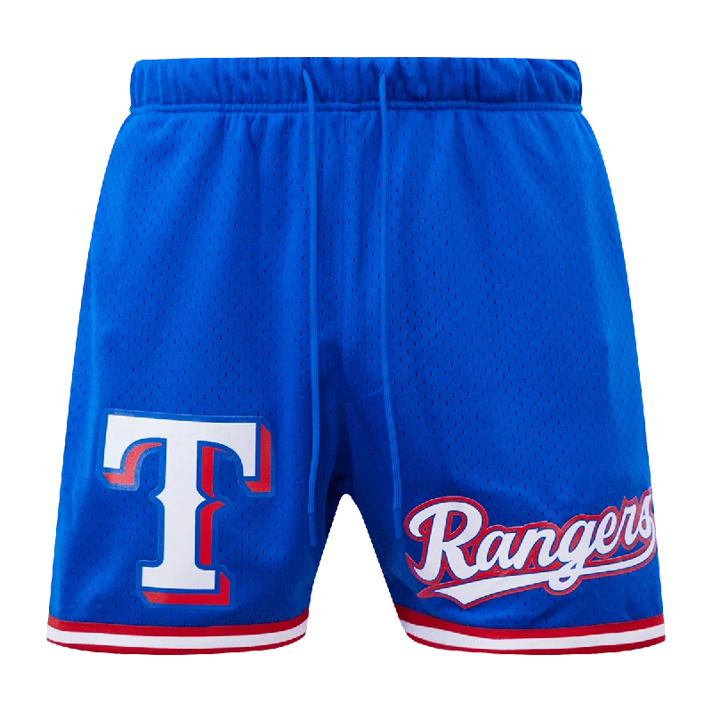 MLB TEXAS RANGERS LOGO MEN'S MESH SHORT (ROYAL/RED)