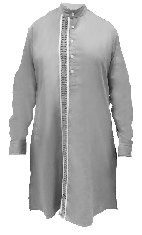 Men's Everyday wear Denim Twisted Pleats Detailing Kurta With Pockets