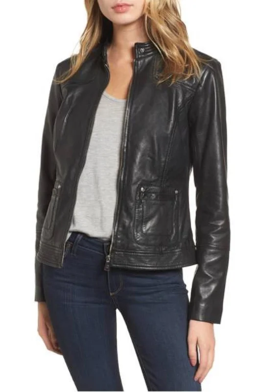 Koza Leathers Women's Real Lambskin Leather Bomber Jacket KW309