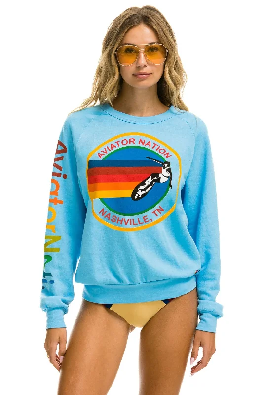 AVIATOR NATION NASHVILLE CREW SWEATSHIRT - SKY