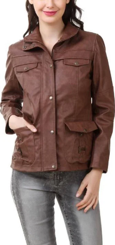 Koza Leathers Women's Real Lambskin Leather Bomber Jacket KW377