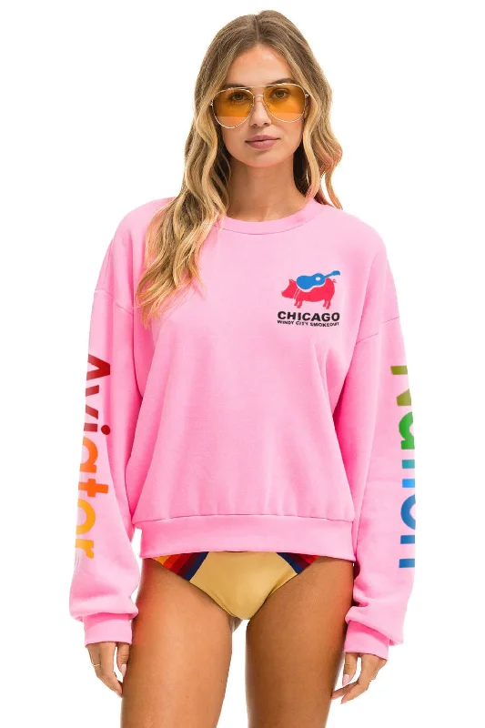 WINDY CITY SMOKEOUT 2024 CREW SWEATSHIRT RELAXED - NEON PINK