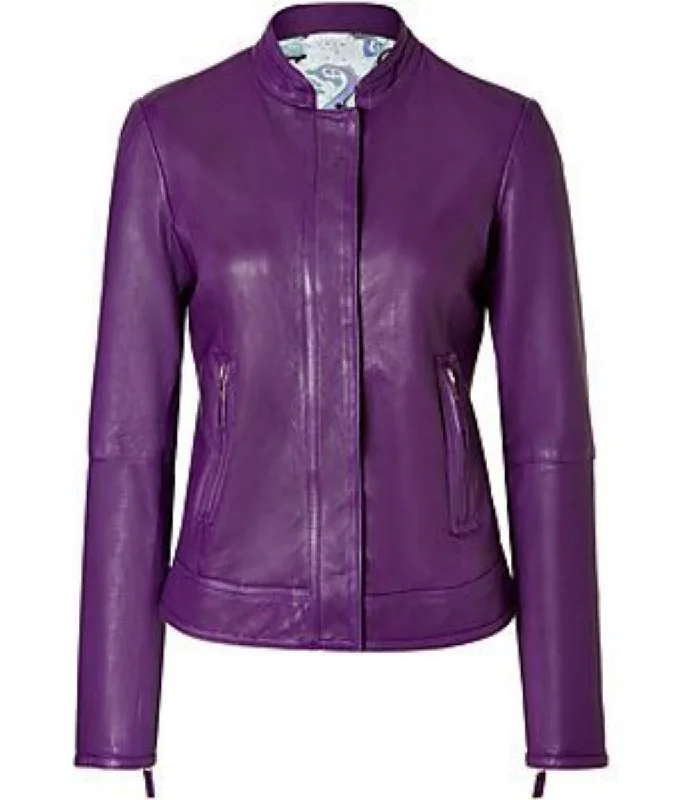 Koza Leathers Women's Real Lambskin Leather Bomber Jacket KW343