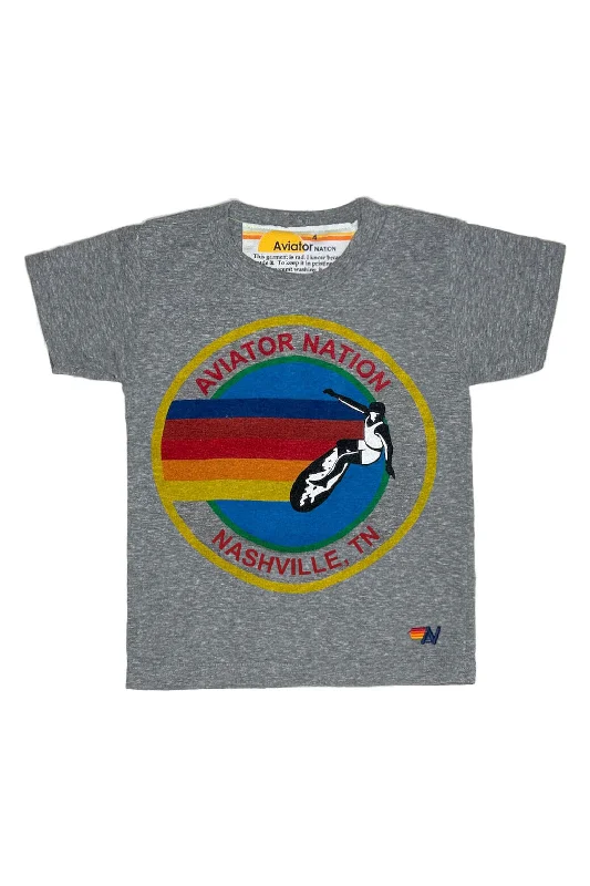 AVIATOR NATION NASHVILLE KIDS TEE - HEATHER GREY