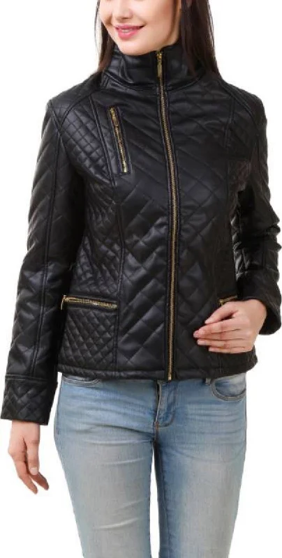 Koza Leathers Women's Real Lambskin Leather Bomber Jacket KW409