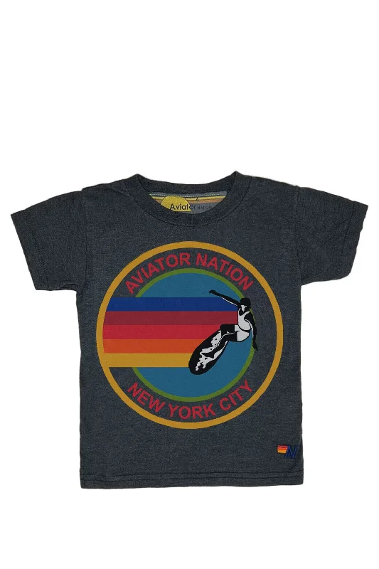 AVIATOR NATION NEW YORK CITY KIDS TEE - CHARCOAL