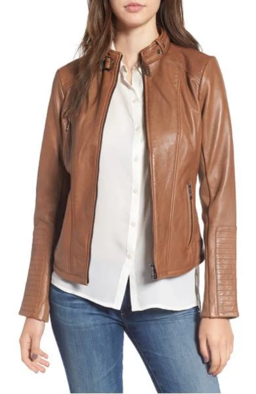 Koza Leathers Women's Real Lambskin Leather Bomber Jacket KW313