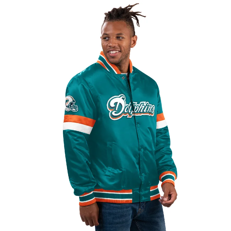 Miami Dolphins Retro Logo Classic Starter Jacket - Aqua