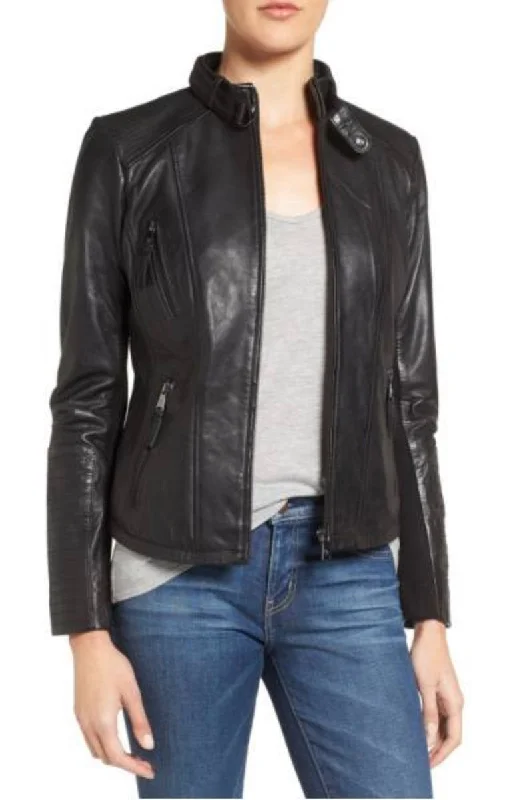 Koza Leathers Women's Real Lambskin Leather Bomber Jacket KW314