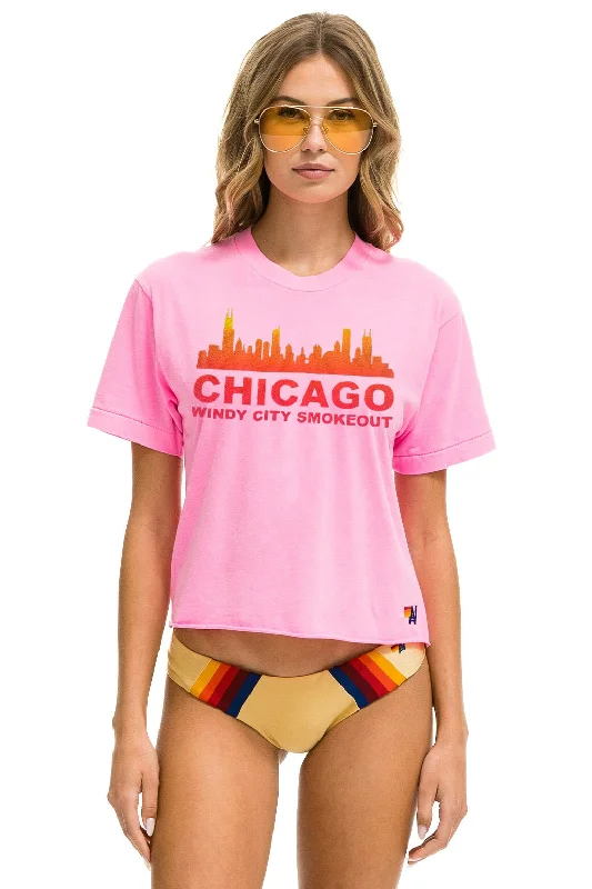 WINDY CITY SMOKEOUT 2024 BOYFRIEND TEE SHIRT - NEON PINK