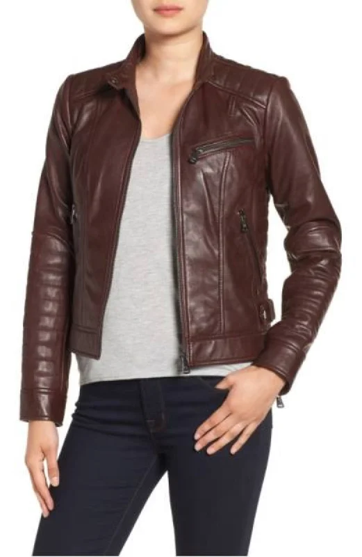 Koza Leathers Women's Real Lambskin Leather Bomber Jacket KW319