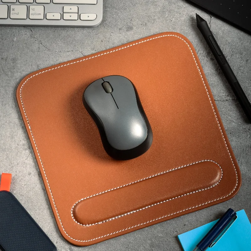 Leather Mouse Pad with Wrist Rest (set of 2)