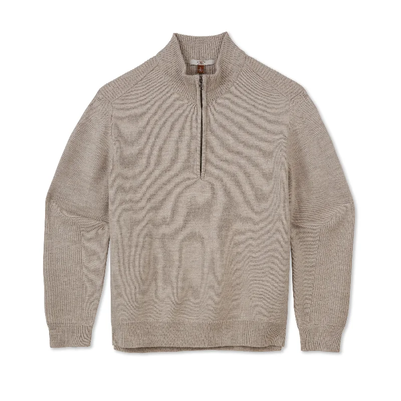 Economic Outlook Men's Merino Wool Quarter Zip Sweater
