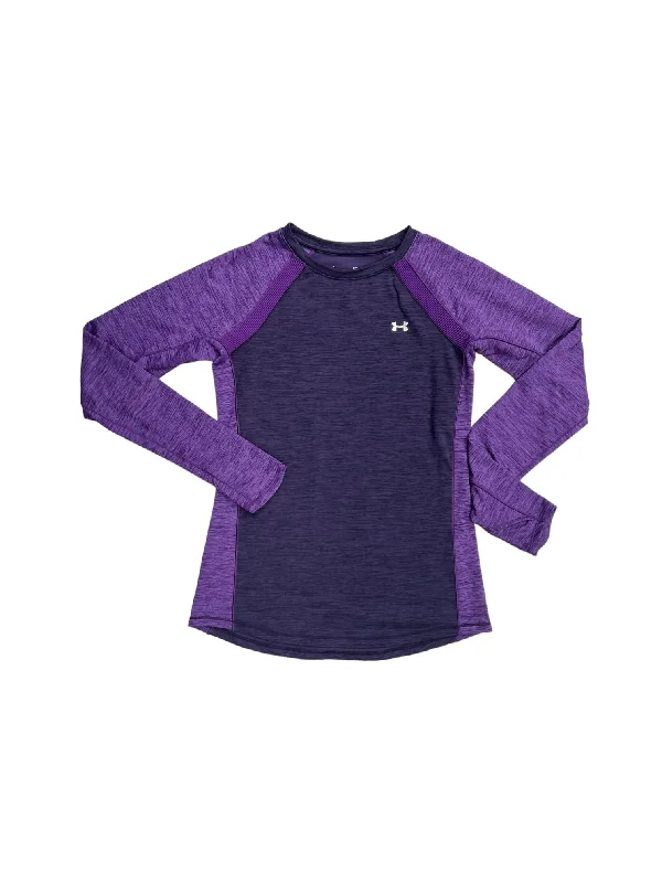 Athletic Top Long Sleeve Crewneck By Under Armour In Purple, Size: S