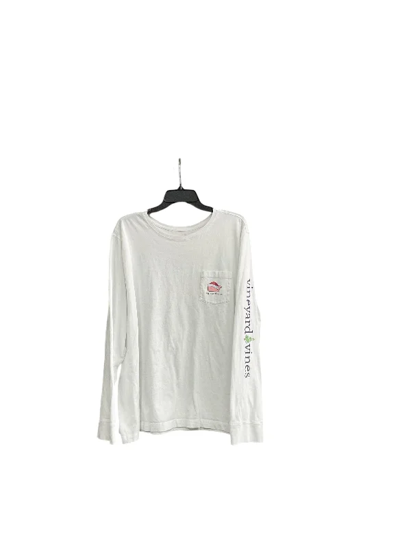 Top Long Sleeve By Vineyard Vines In White, Size: 3x