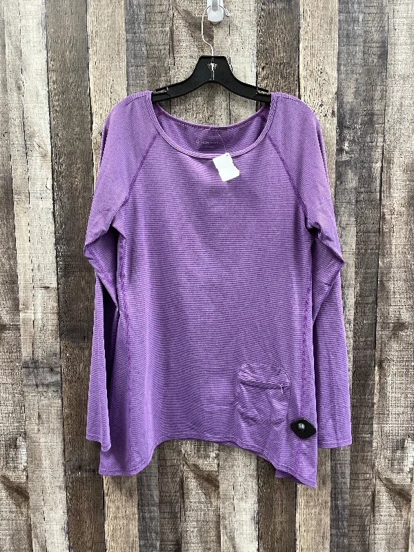 Athletic Top Long Sleeve Crewneck By Cme In Purple, Size: L