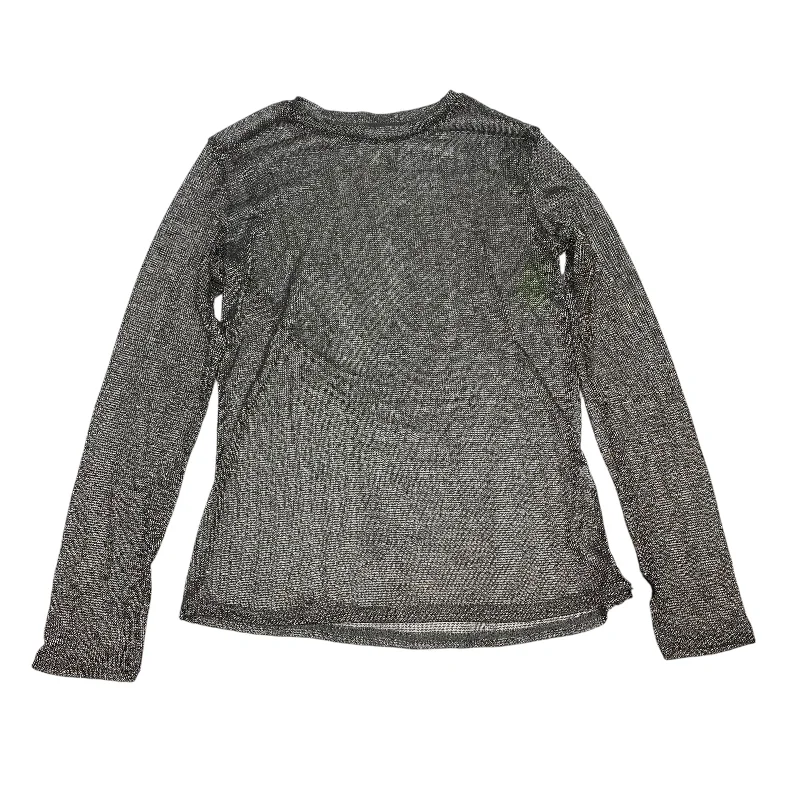 Top Long Sleeve By Zara Women In Silver, Size: L