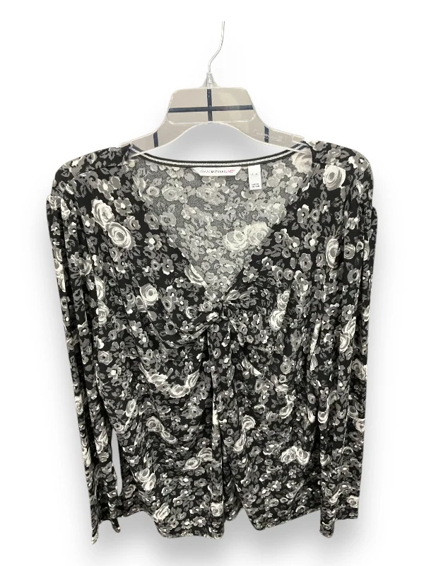 Celebrity Style Top Long Sleeve By Isaac Mizrahi Live Qvc In Floral Print, Size: Xl