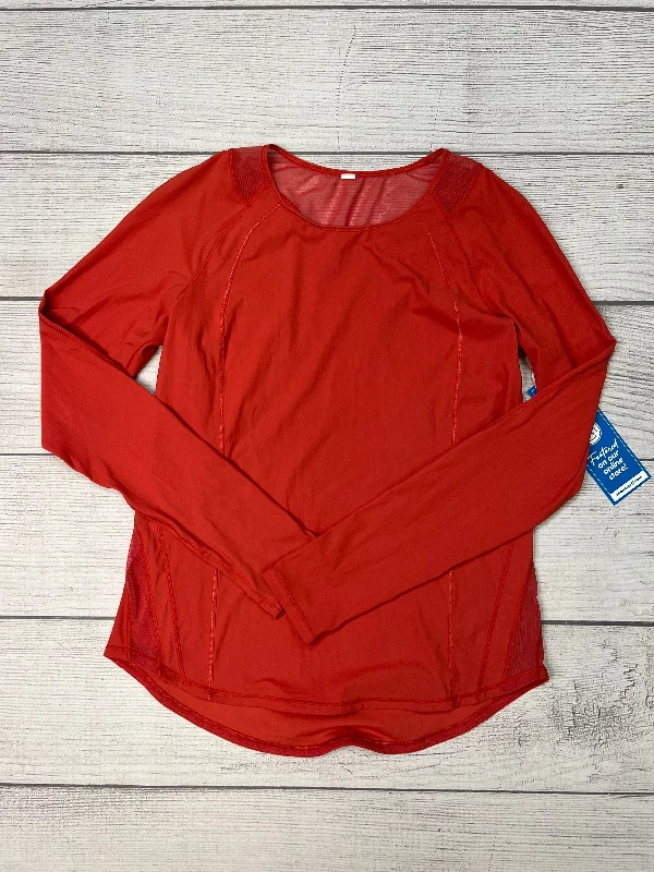 Effortless Outfits Athletic Top Long Sleeve Crewneck By Lululemon In Orange, Size: S
