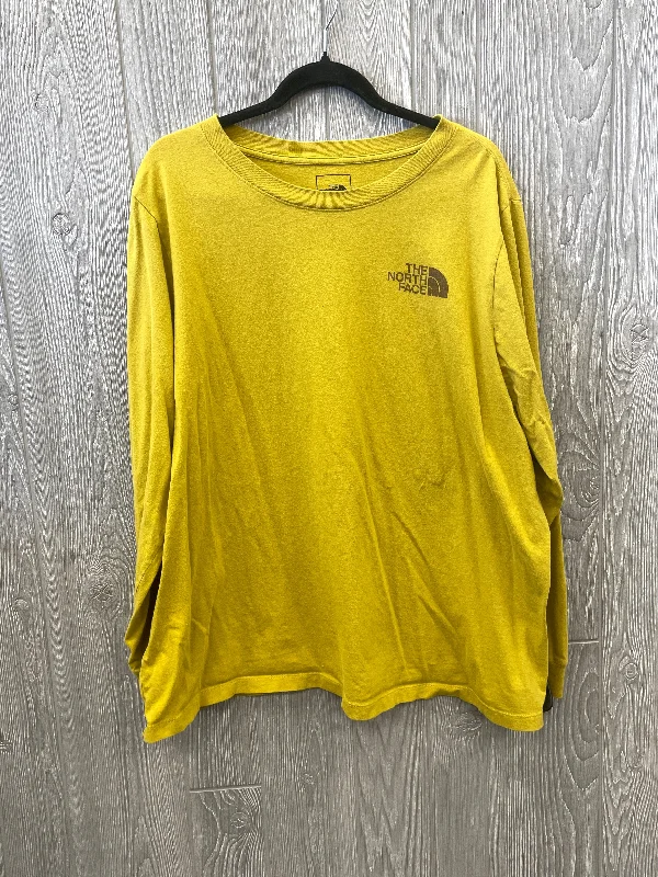 Athletic Top Long Sleeve Crewneck By The North Face In Yellow, Size: 3x