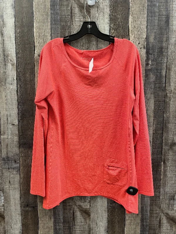 Athletic Top Long Sleeve Crewneck By Cme In Orange, Size: L