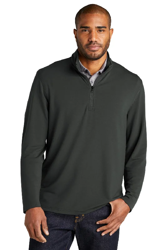 Port Authority Mens Microterry Snag Resistant 1/4 Zip Sweatshirt - Charcoal Grey