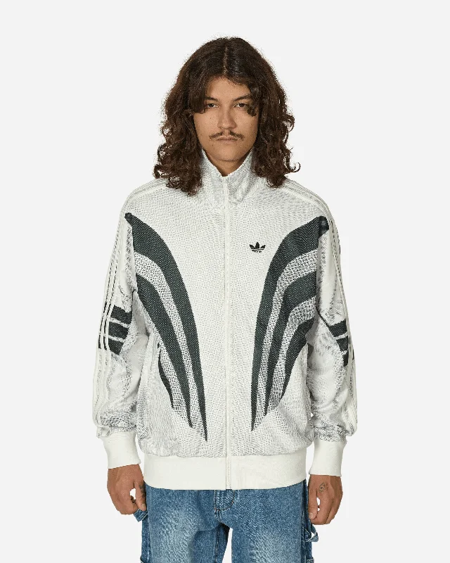 Premium Print Track Top Cloud White